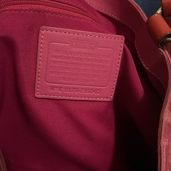 Coach Pink poppy Shoulder Bag 2010 GUC 12”x15” - Picture 5 of 17